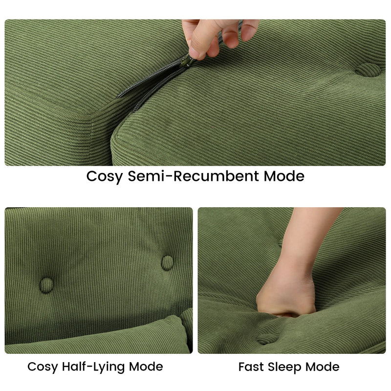 COMHOMA Versatile Sleeper Sofa Couch - Compact Mini Bed with Adjustable Backrest for Living Room & Bedroom