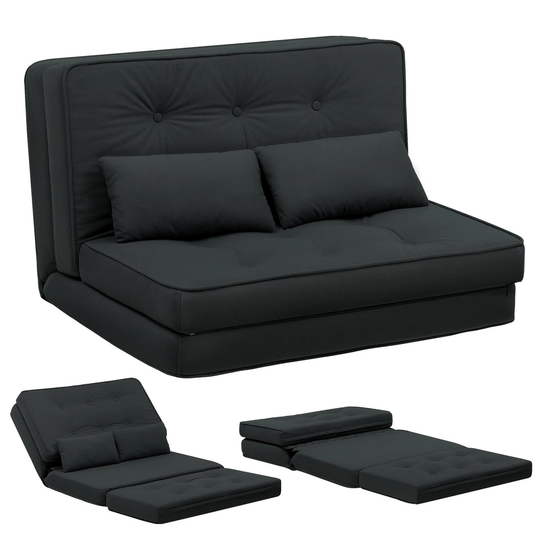 COMHOMA Versatile Sleeper Sofa Couch - Compact Mini Bed with 6-Step Adjustable Backrest for Living Room & Bedroom