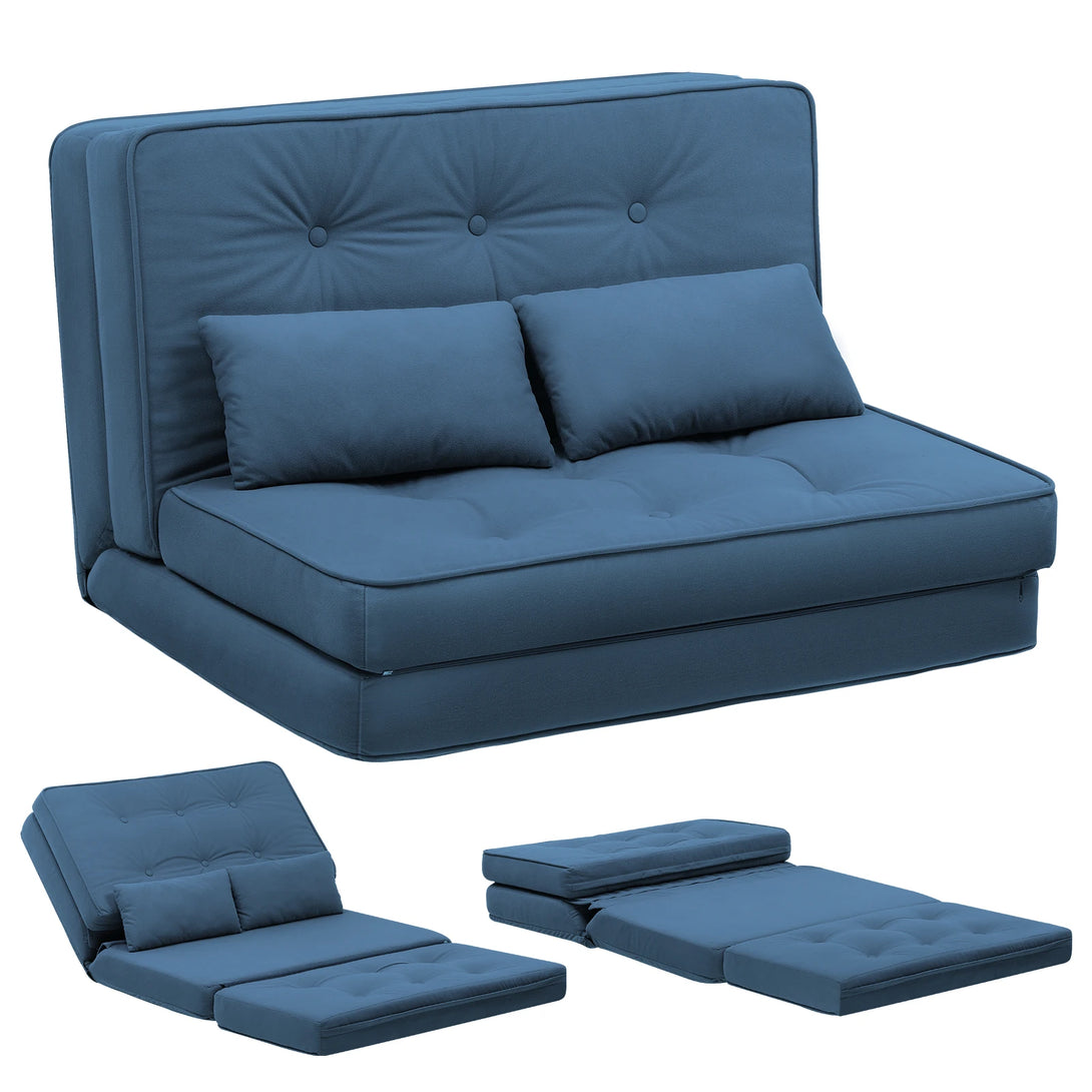 COMHOMA Versatile Sleeper Sofa Couch - Compact Mini Bed with 6-Step Adjustable Backrest for Living Room & Bedroom