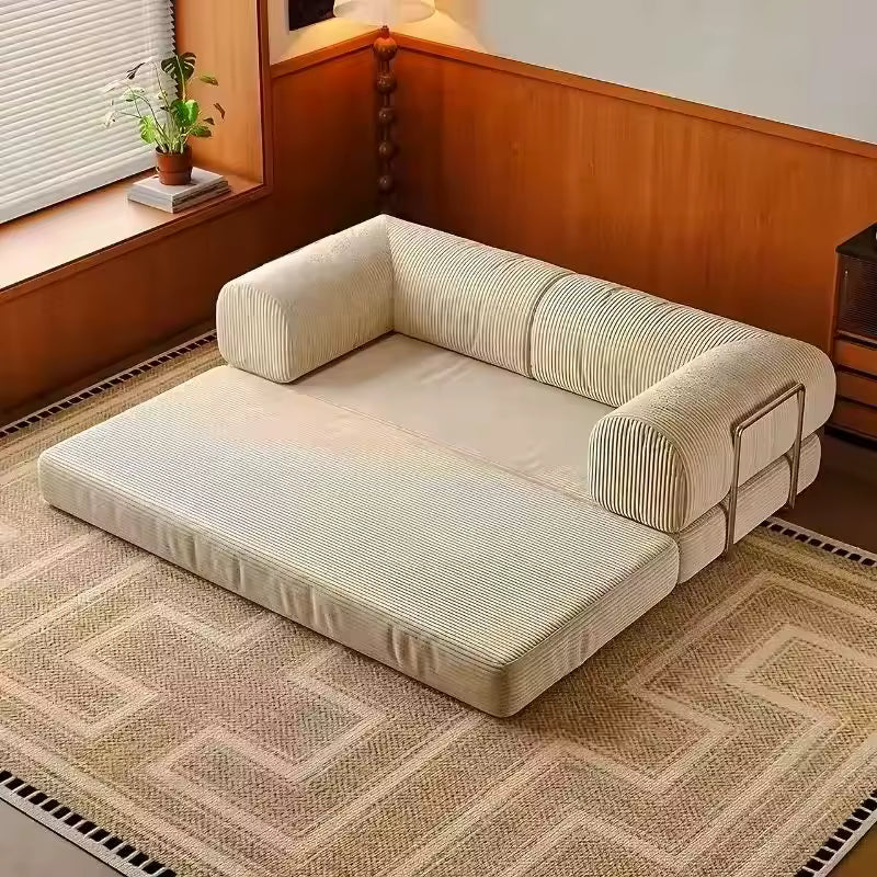 Luxurious High-Density Foam Corner Sofa Bed with Vacuum Compression - Modern Living Room Design
