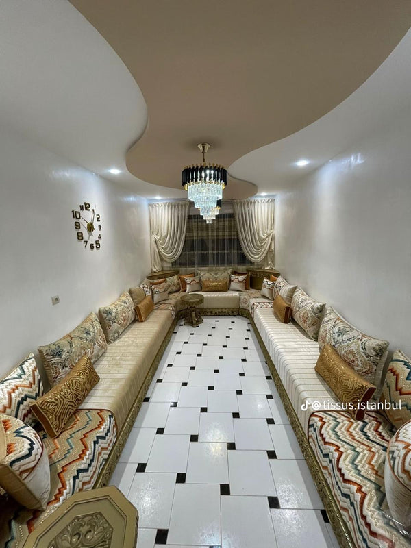Luxury Moroccan Majlis Sofa Set – Custom Handmade Salon  berber