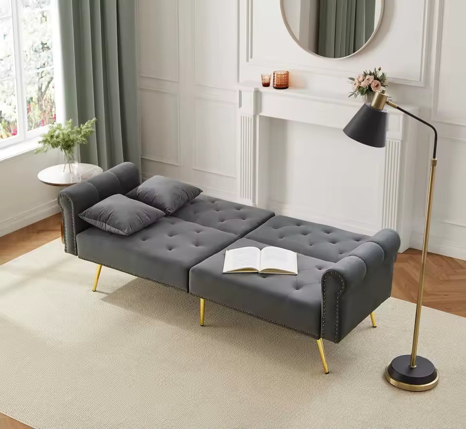 The Ultimate Modern Double Sofa Bed: Space-Saving, 3-Level Adjustable Backrest