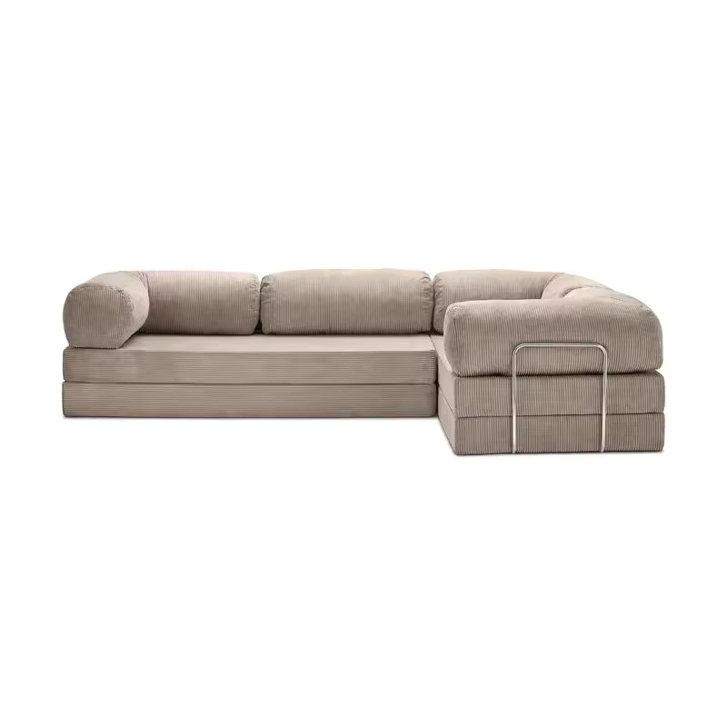 Luxurious High-Density Foam Corner Sofa Bed with Vacuum Compression - Modern Living Room Design