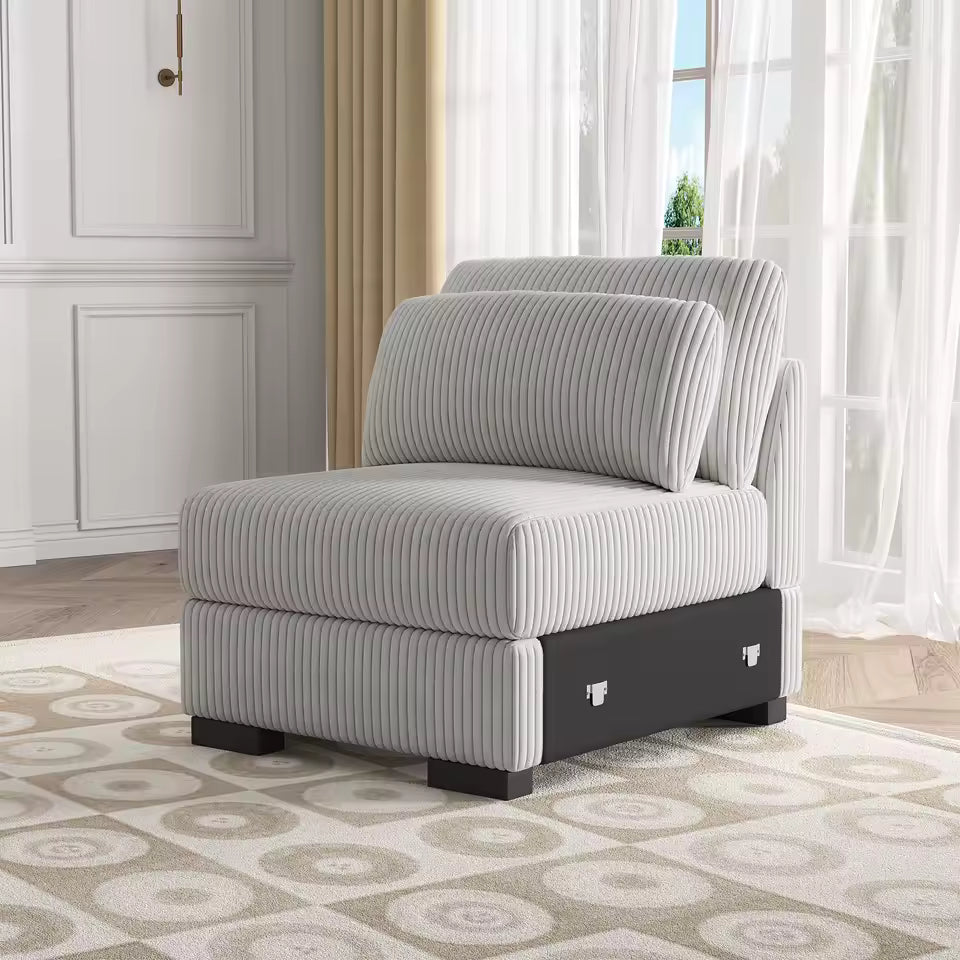 Creahappy Single-Seater Corduroy Modular Sofa - Modern & Scandinavian Style