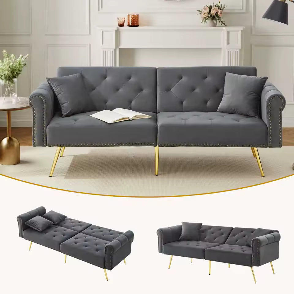 The Ultimate Modern Double Sofa Bed: Space-Saving, 3-Level Adjustable Backrest