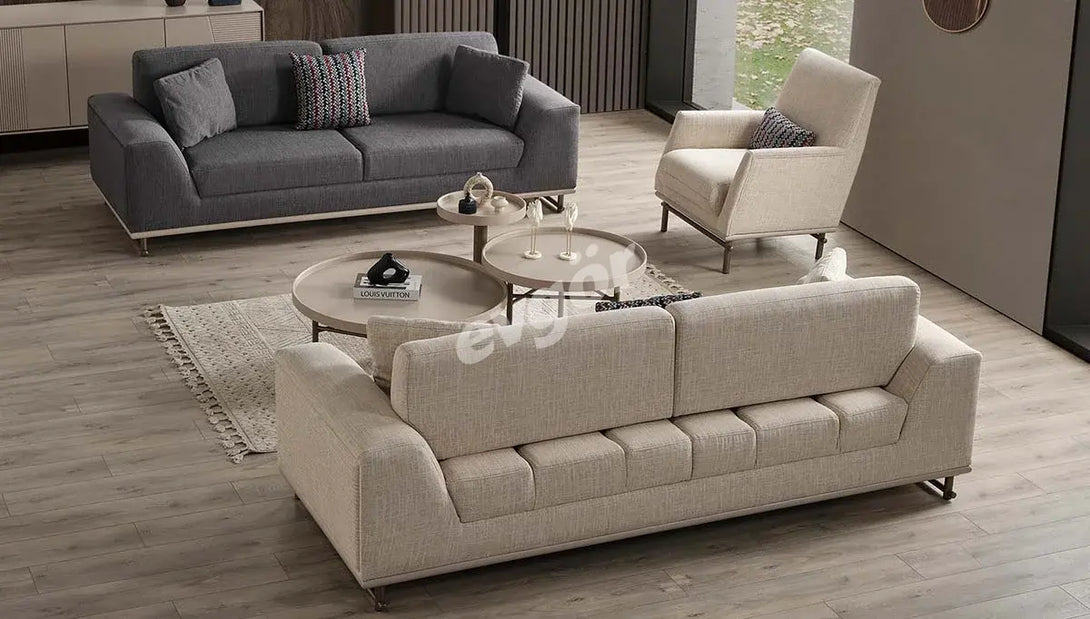 Amenno Walnut Sofa Set