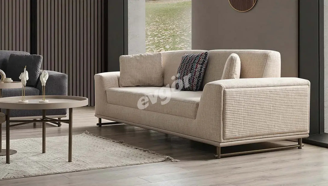 Amenno Walnut Sofa Set