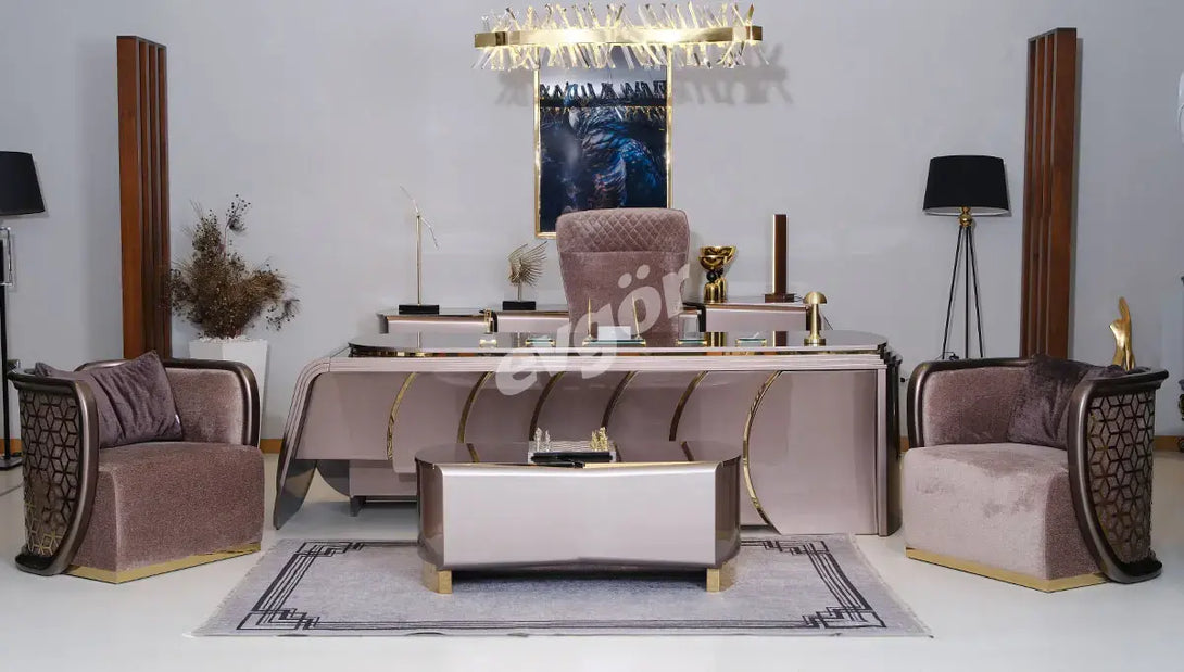 Atlantis Luxury Office Set - Executive Desk, Chair, and Seating Combination