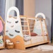 Busywood Montessori Toddler Gym Bed - Activity Play Frame with Climbing Wall, Natural Wood for Indoor Adventures