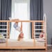 Busywood Montessori Toddler Gym Bed - Activity Play Frame with Climbing Wall, Natural Wood for Indoor Adventures