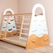 Toddler Gym Bed by Busywood, Montessori Bed Frame, Wooden Activity Gym, Kids Bed with Climbing Wall, Bed with Slats, Indoor Playground