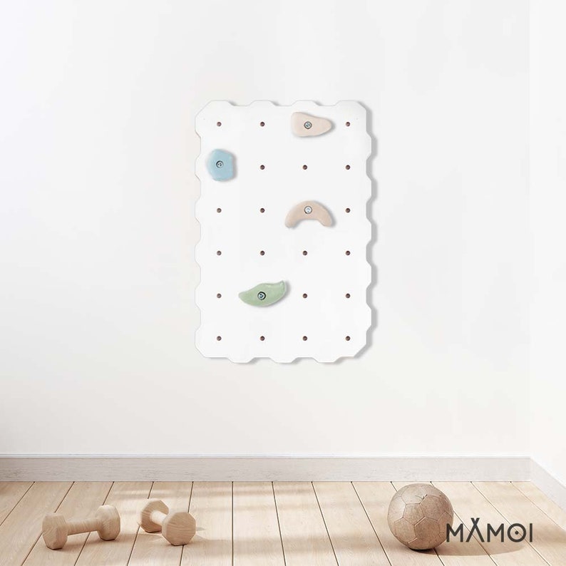 MAMOI® Wooden Climbing Wall for Toddlers - Indoor Playground with Rock Holds for Safe and Engaging Play