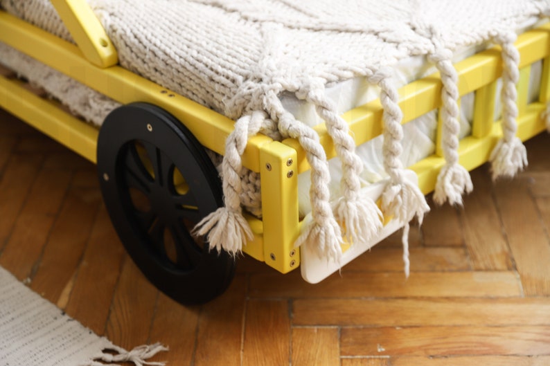 Exciting Race Car Bed by Busywood - Twin Size Bed Frame with Slats for Toddlers