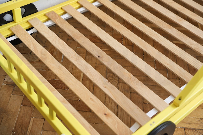 Exciting Race Car Bed by Busywood - Twin Size Bed Frame with Slats for Toddlers