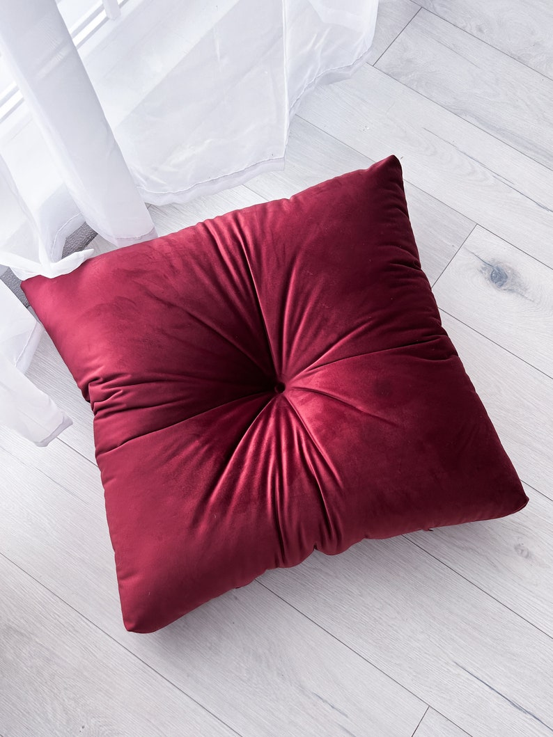 Luxurious Velvet Floor Cushion Set - Customizable Colors & Tufting