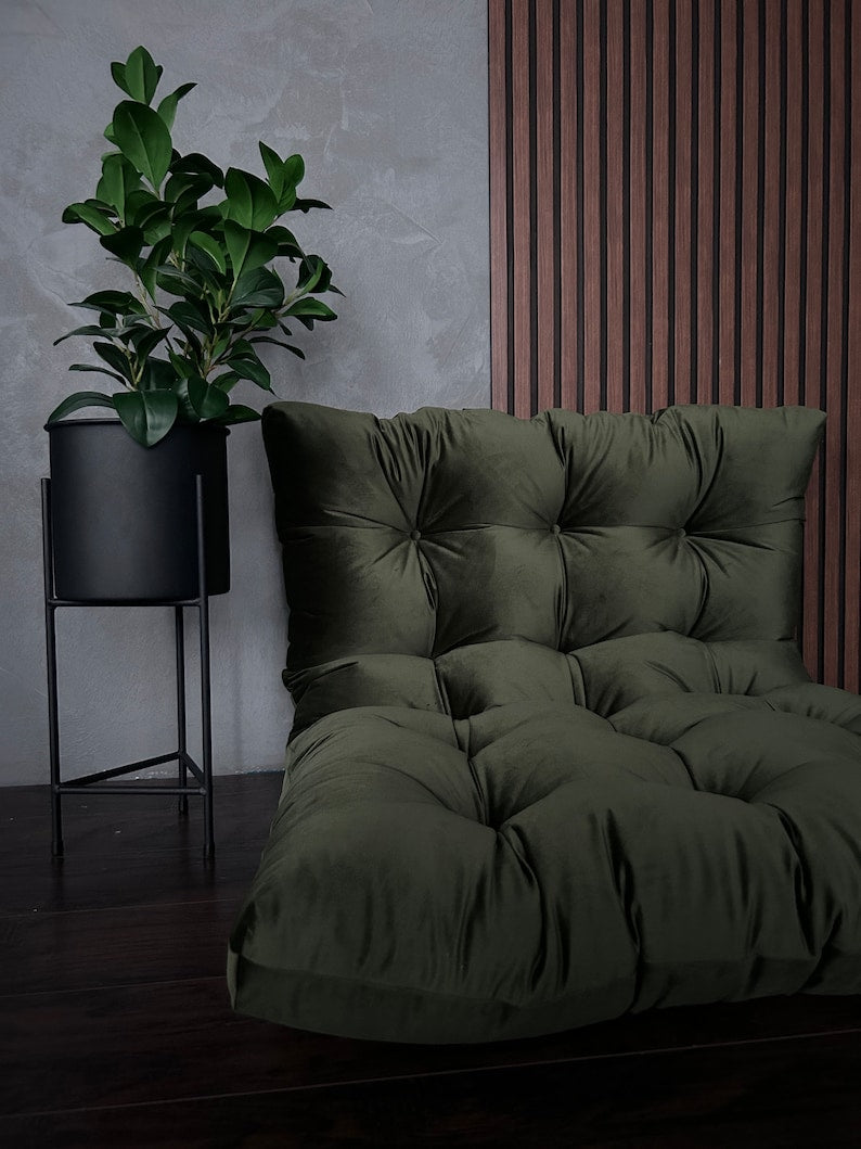 Luxurious Emerald Green Velvet Floor Cushions | Versatile & Comfortable Seating