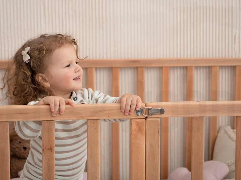 Busywood Montessori House Playpen Bed: Extra High Rails, Platform Toddler Bed, Indoor Playground