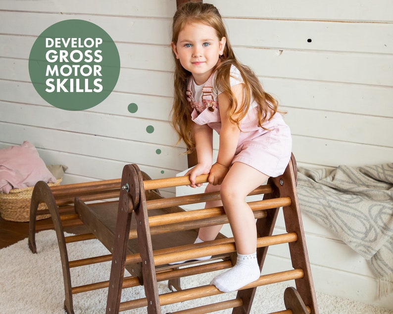 Montessori Wooden Climbing Triangle Arch and Slide Set for Toddlers - Safe, Eco-Friendly Play Gym