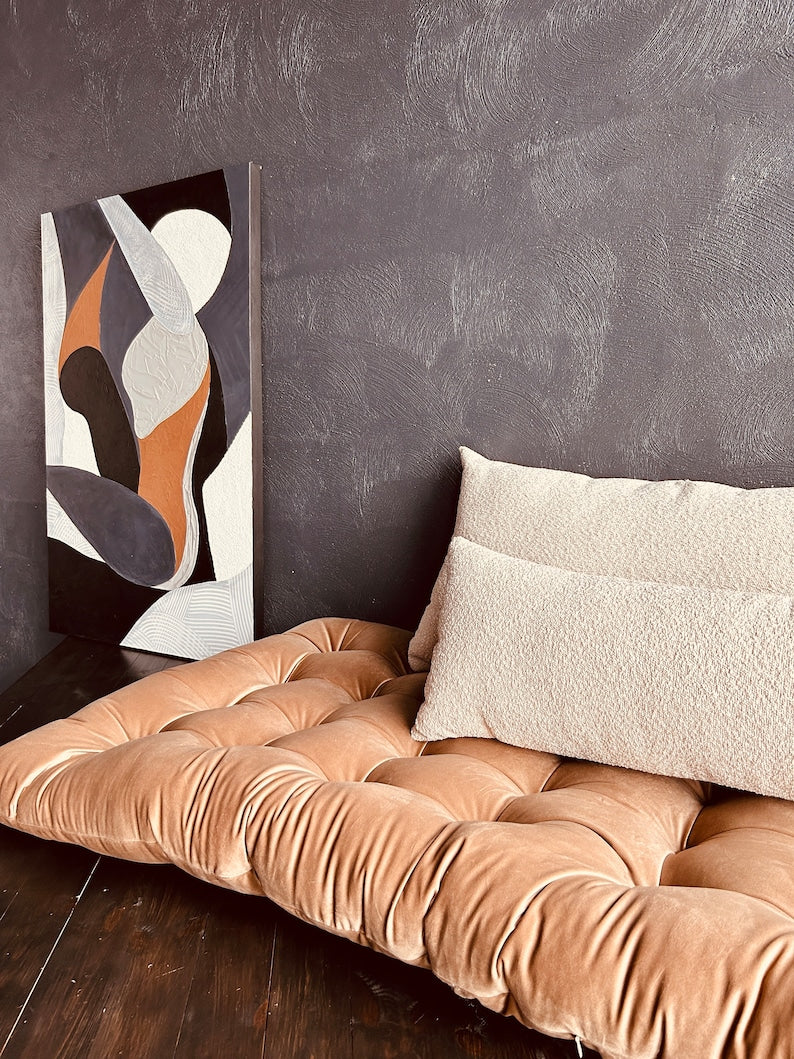 Luxurious Tufted Velvet Floor Cushion | Custom Bench & Reading Nook Seating | Cozy Velvet Floor Pillow | Window Seat Cushion
