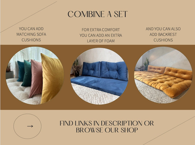 Luxurious Tufted Velvet Floor Cushion | Custom Bench & Reading Nook Seating | Cozy Velvet Floor Pillow | Window Seat Cushion
