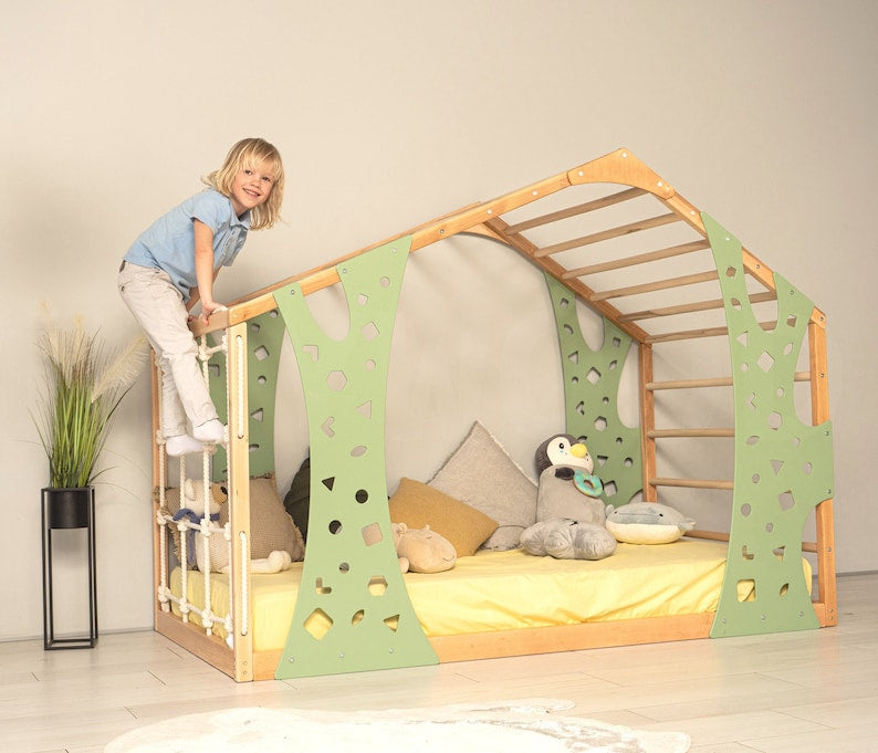 Montessori Gym Bed, Jungle Gym, Toddler Bed, Indoor Gym Bed, Indoor Playhouse, Platform Bed