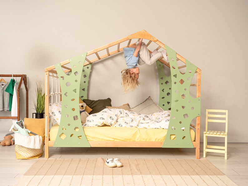 Montessori Bed, Toddler Gym, Montessori Climber, Indoor Play Gym, Toddler Bed, Bed Frame, Playroom Decor, Kids Furniture, Baby Gift