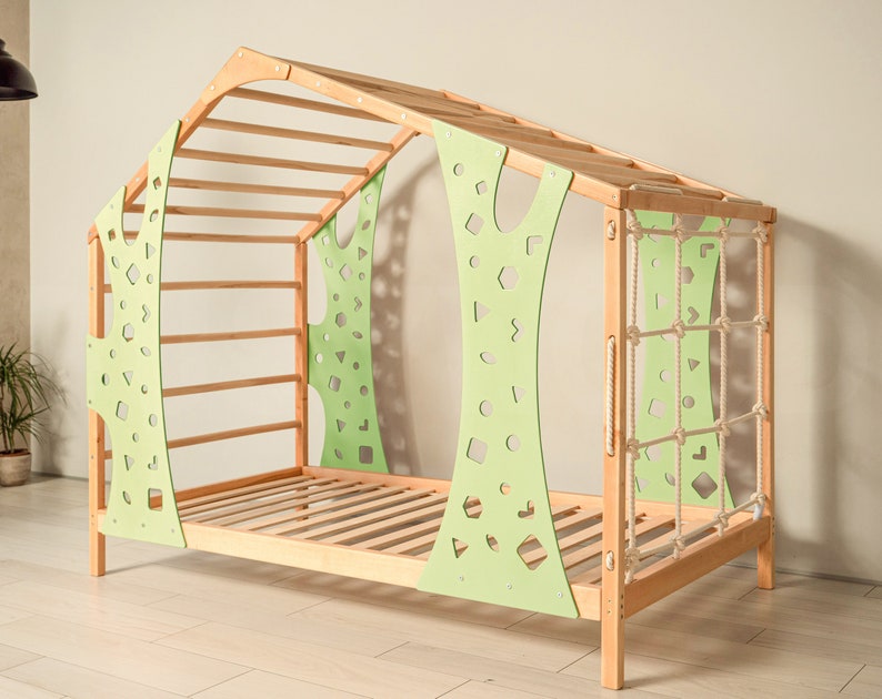 Montessori Bed, Toddler Gym, Montessori Climber, Indoor Play Gym, Toddler Bed, Bed Frame, Playroom Decor, Kids Furniture, Baby Gift