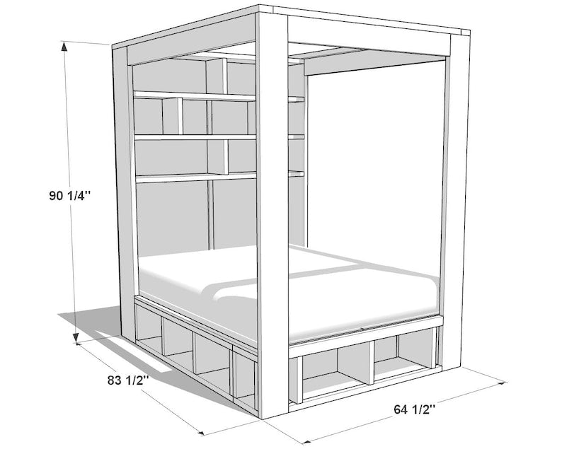 DIY Queen Storage Bed Frame Plans: Beginner-Friendly, Modern Design with Integrated Storage