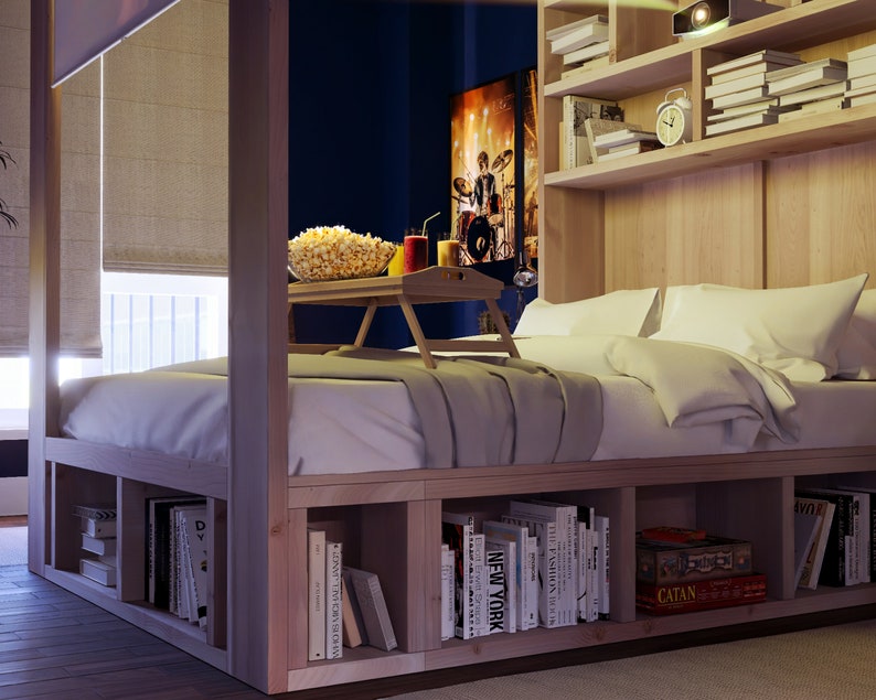 DIY Queen Storage Bed Frame Plans: Beginner-Friendly, Modern Design with Integrated Storage