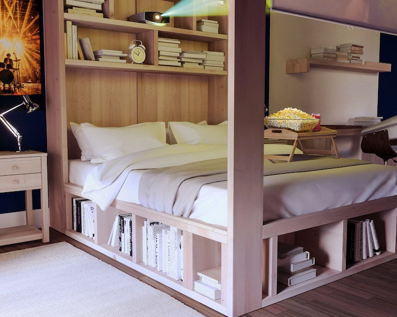 DIY Queen Storage Bed Frame Plans: Beginner-Friendly, Modern Design with Integrated Storage