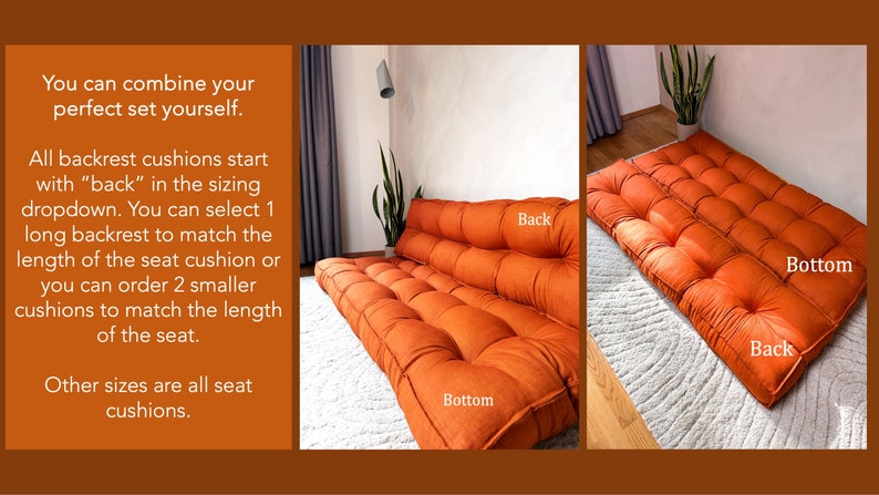 Luxurious French Style Floor Cushion | Custom Size Reading Nook Seat Cushion | Versatile Bench & Window Seat Cushion