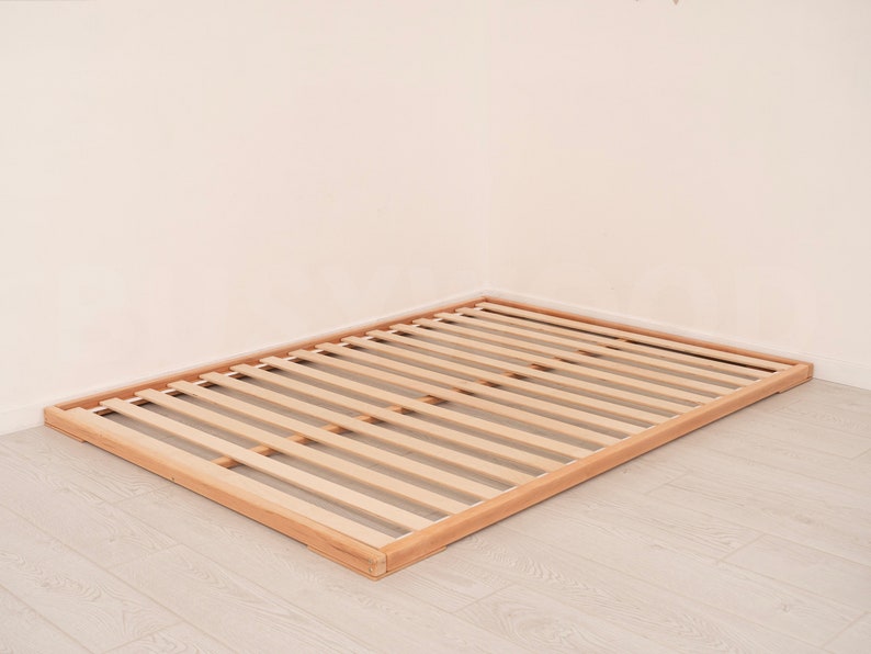 Zen Tatami Platform Bed: Japanese Joinery, Low Profile, Natural Alder Wood Floor Bed Frame - Handmade Minimalist Furniture
