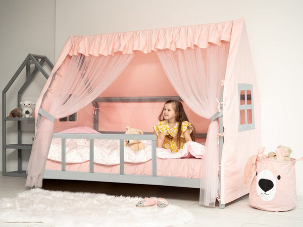 Enchanting Canopy Bed Curtains & Montessori Nursery Canopy for House Beds - Magical Bedding for Kids