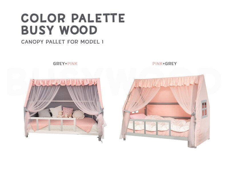 Enchanting Canopy Bed Curtains & Montessori Nursery Canopy for House Beds - Magical Bedding for Kids