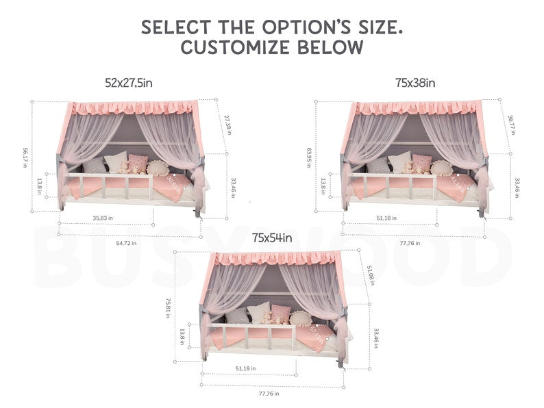 Enchanting Canopy Bed Curtains & Montessori Nursery Canopy for House Beds - Magical Bedding for Kids