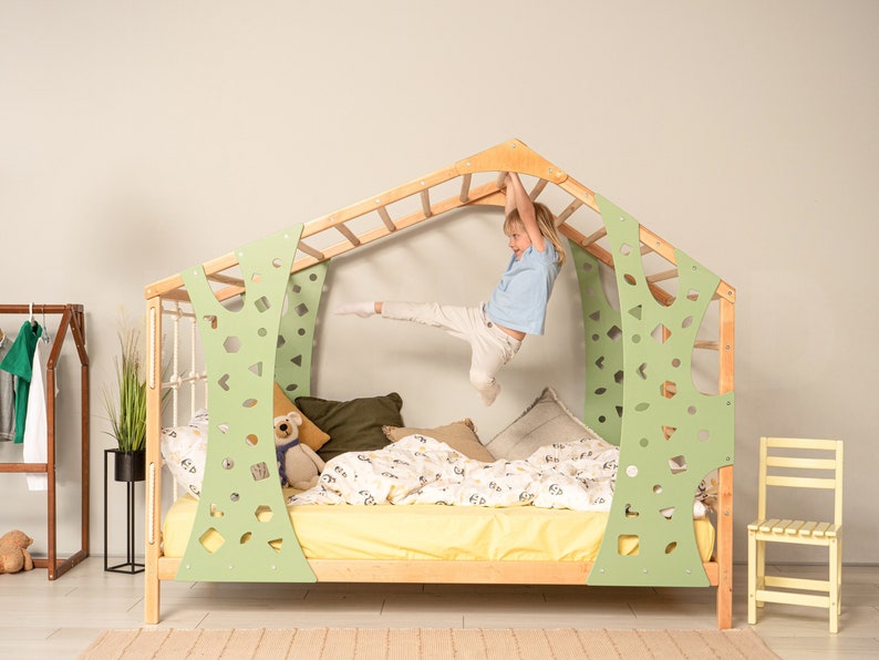Montessori Bed, Toddler Gym, Montessori Climber, Indoor Play Gym, Toddler Bed, Bed Frame, Playroom Decor, Kids Furniture, Baby Gift