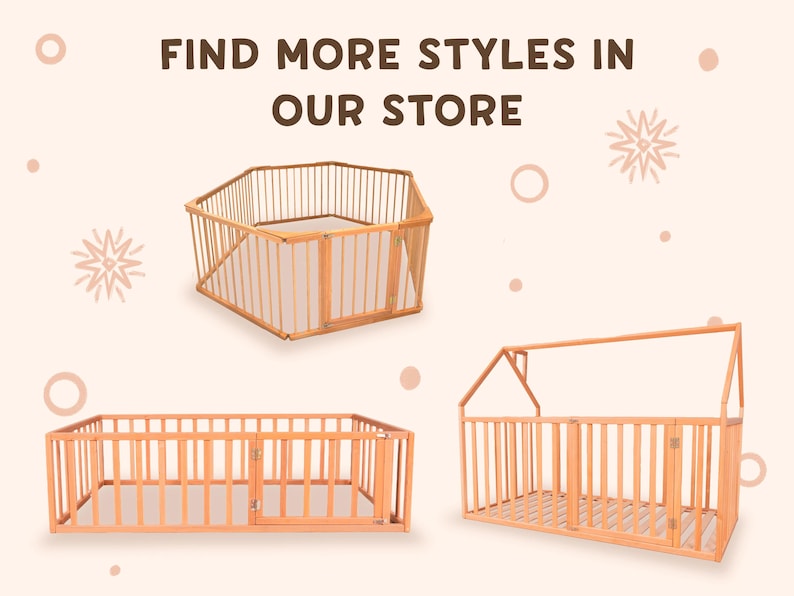 Busywood Montessori Platform Playpen Bed - Safe & Engaging Wooden Floor Bed for Toddlers