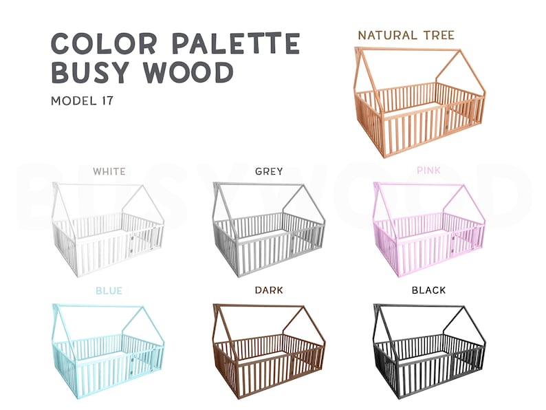 Platform House Bed with Above-Bed Decor - Safe & Engaging Kids Furniture