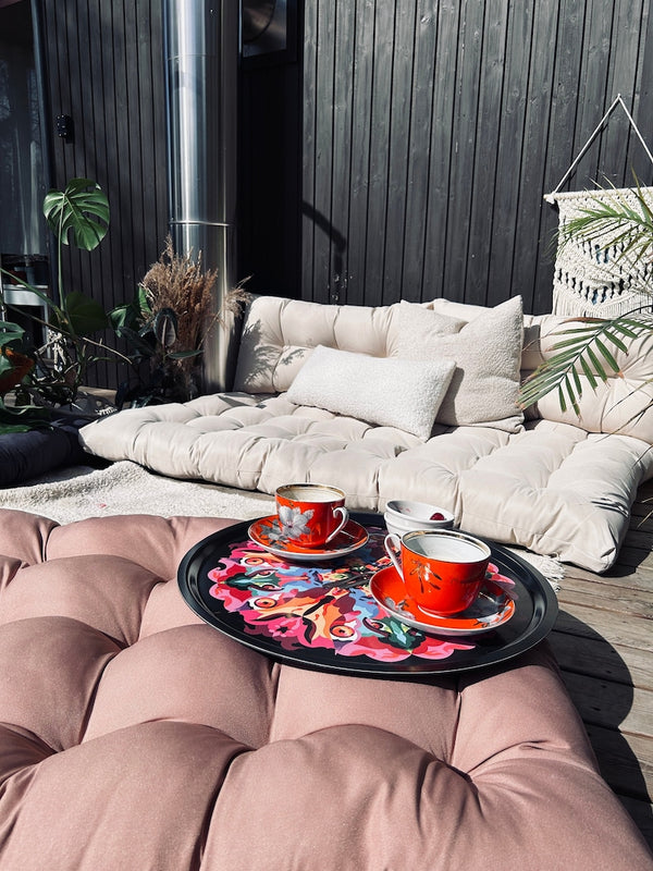 Premium Water-Repellent Outdoor Floor Cushion & Sofa Pillow - Customizable Sizes & Colors