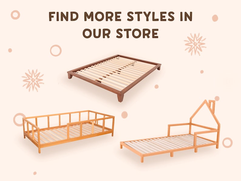 Wooden Montessori Floor Bed for Toddlers - Safe & Engaging Kids House Bed Frame