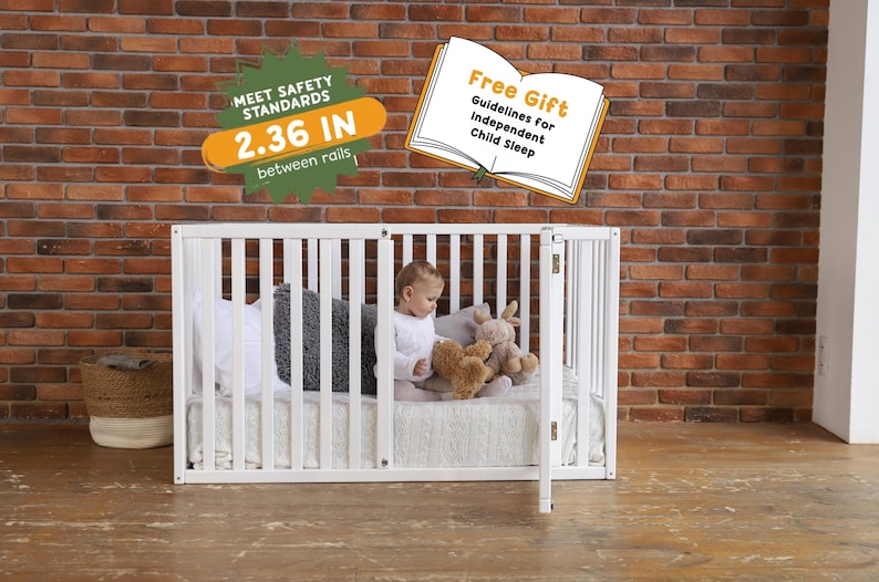Busywood Montessori Floor Bed with Slats - Safe & Engaging Playpen Bed for Toddlers & Babies