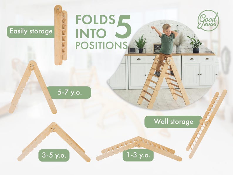 Montessori Wooden Climbing Triangle Arch and Slide Set for Toddlers - Safe, Eco-Friendly Play Gym