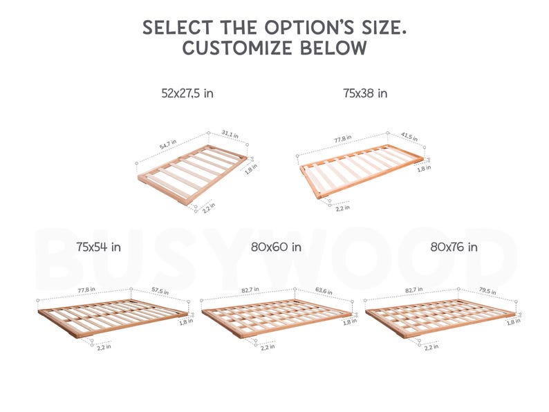 Zen Tatami Platform Bed: Japanese Joinery, Low Profile, Natural Alder Wood Floor Bed Frame - Handmade Minimalist Furniture
