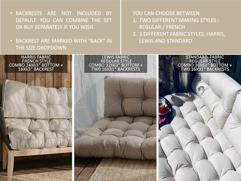 Luxurious Waterproof Tufted French-Style Outdoor Floor Cushion for Patio, Garden, and Play Areas