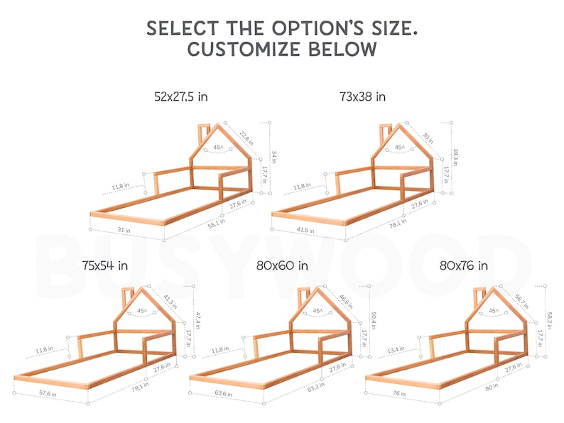 Wooden Montessori Floor Bed for Toddlers - Safe & Engaging Kids House Bed Frame