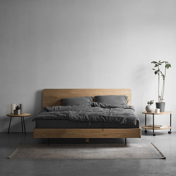 Handmade Oak Bed Frame - Wolke Loft Design | Minimalist Scandinavian Bedroom Furniture