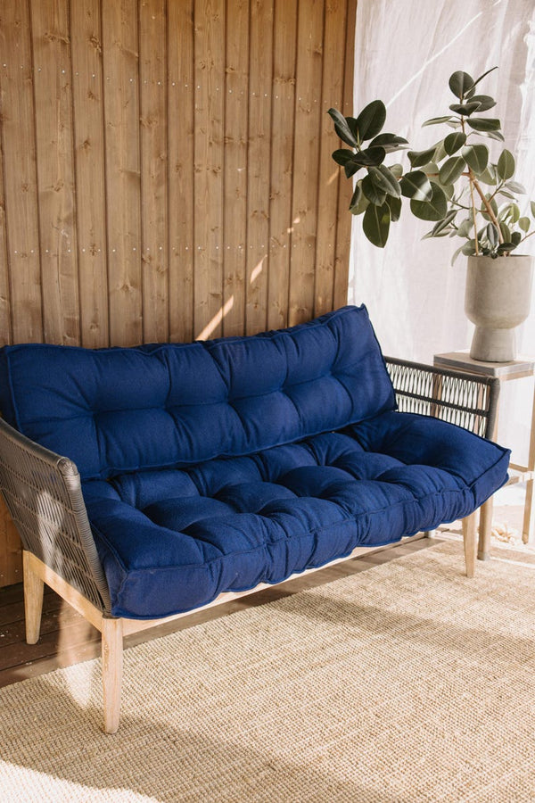 Luxurious Waterproof Tufted French-Style Outdoor Floor Cushion for Patio, Garden, and Play Areas