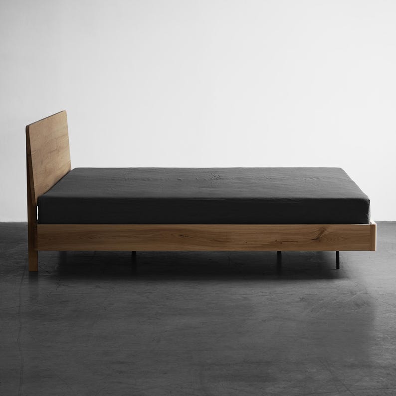 Handmade Oak Bed Frame - Wolke Loft Design | Minimalist Scandinavian Bedroom Furniture