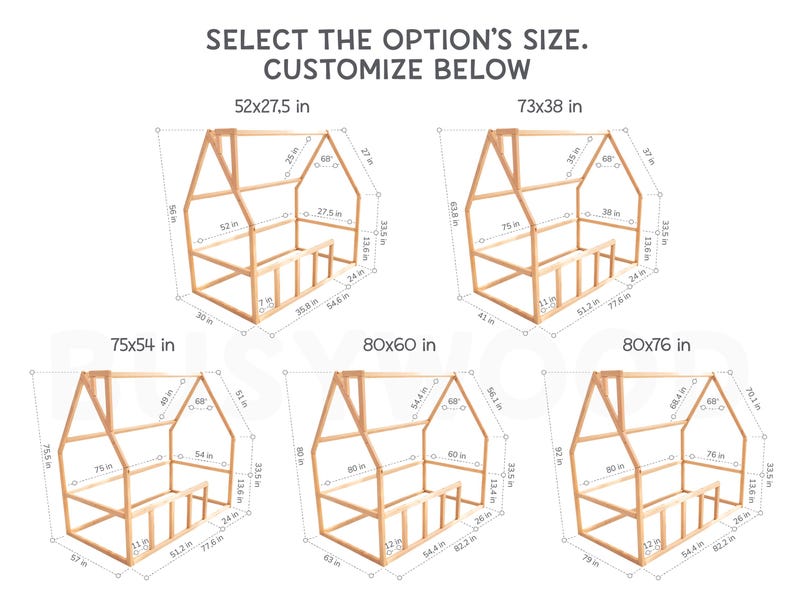 Busywood Montessori Twin Floor Bed - Engaging Toddler Playhouse & Climbing Frame for Modern Kids Rooms