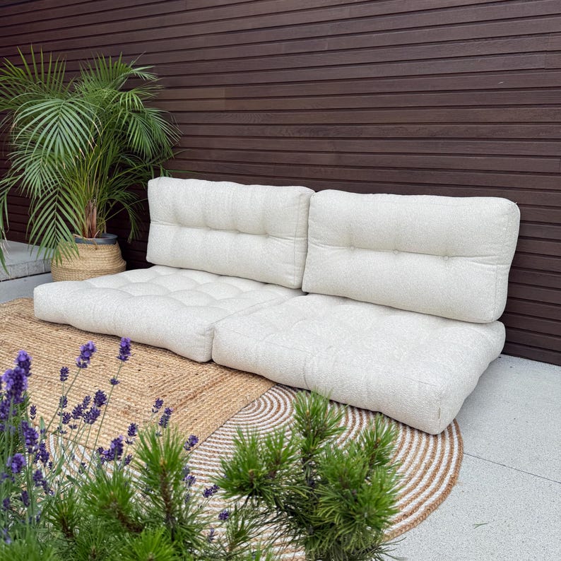Premium Waterproof Outdoor Bench Cushion - Custom Size Garden, Patio, Balcony Furniture Pad